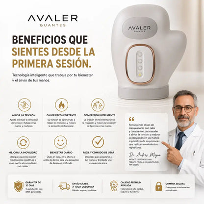 AVALER Hand Therapy Devuélvele a tus manos el descanso que se merecen.