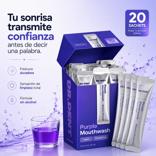 AVALER™ Purple Mouthwash  Sonríe con más confianza.