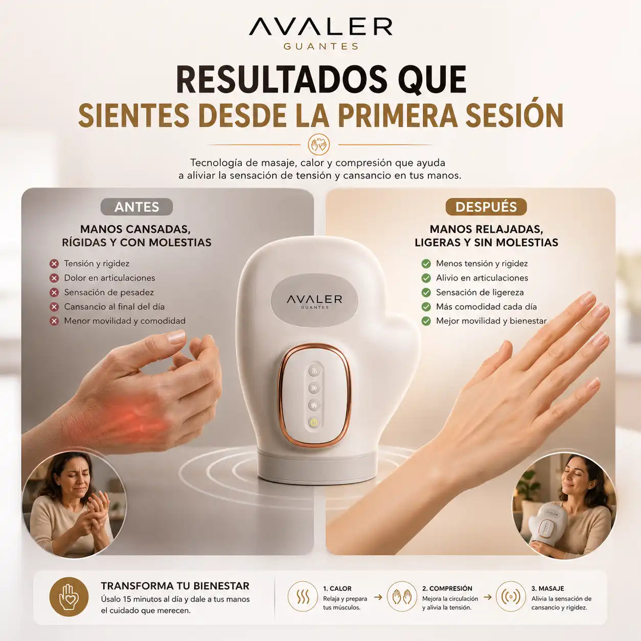 AVALER Hand Therapy Devuélvele a tus manos el descanso que se merecen.